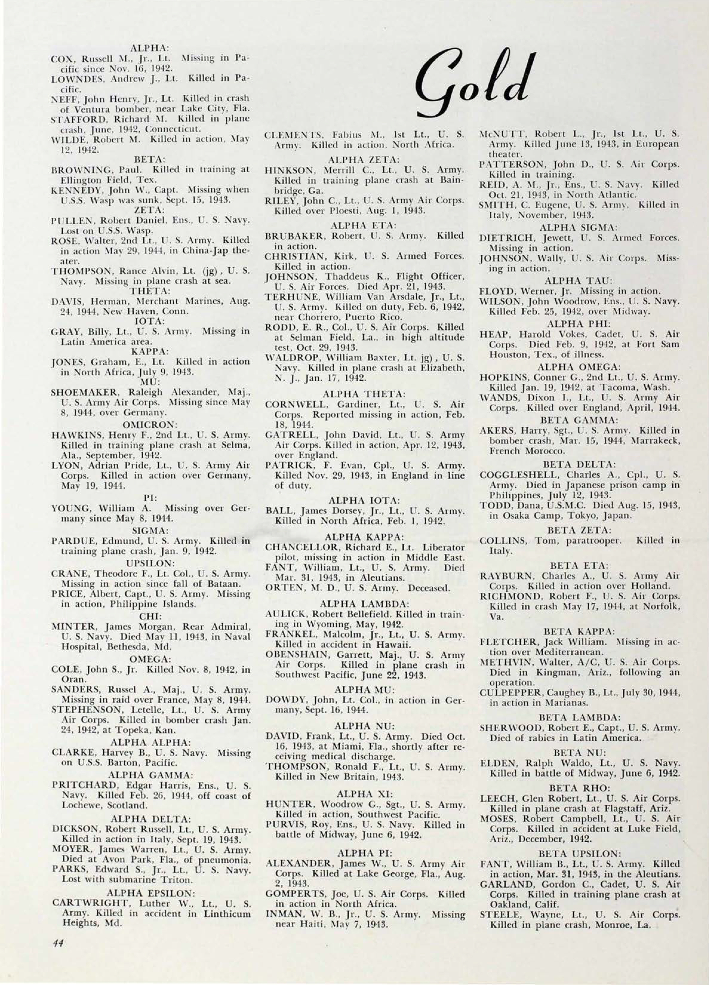 Gold Star, October 1944